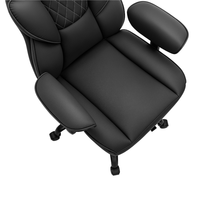 Stella Mia Ergonomic Executive Office Chair, PU Leather Desk Chair with Inflatable Lumbar Support, High Back Computer Chair with Footrest, Adjustable Armrests, Reclining Backrest & Height Adjustment, Heavy-Duty Base
