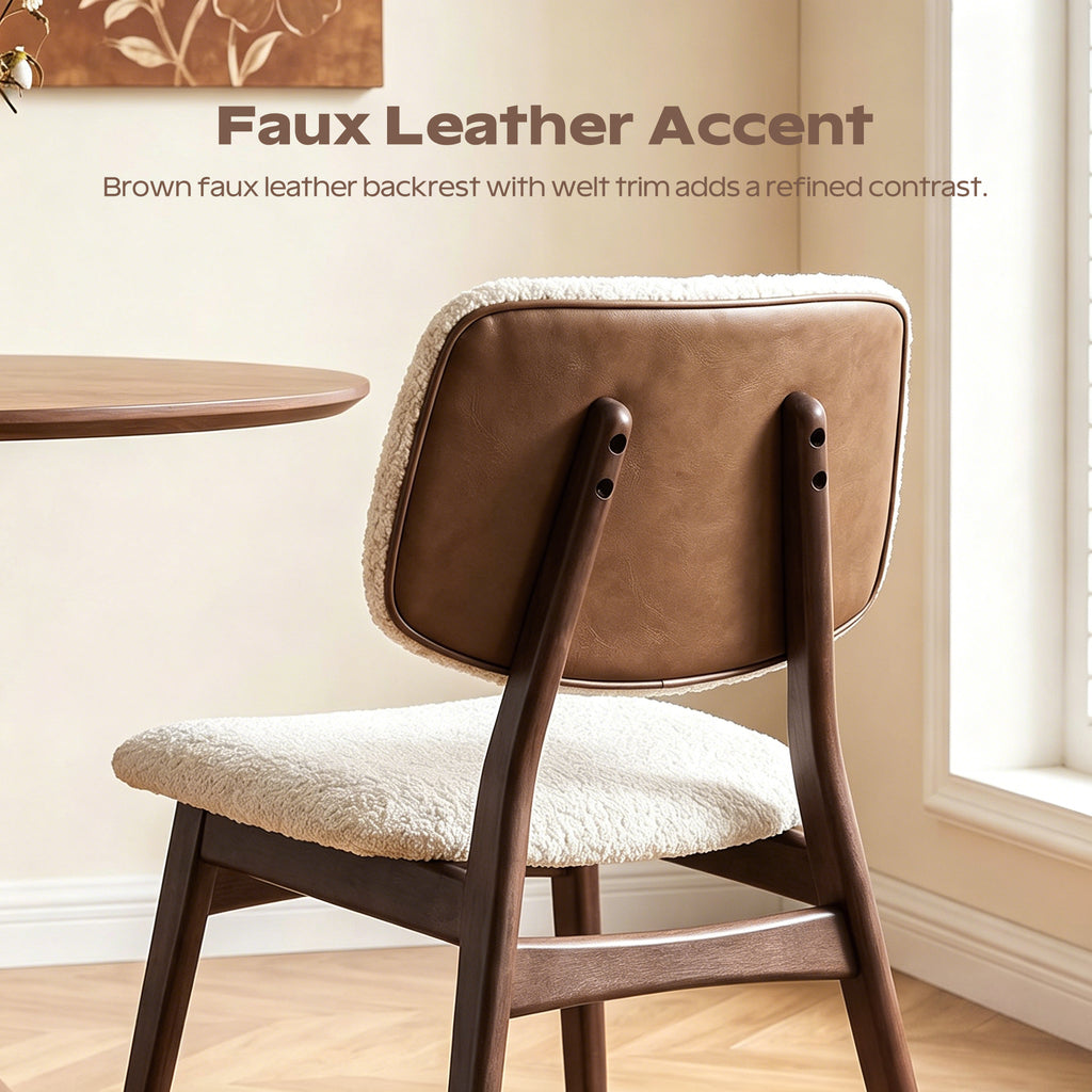 Dining Chairs Set of 2, Mid-Century Modern Dining Room Kitchen Dinner Chairs, Upholstered Vanity Living Room Chairs, Open Back and Padded Seat for Home/Kitchen/Living Room/Bedroom