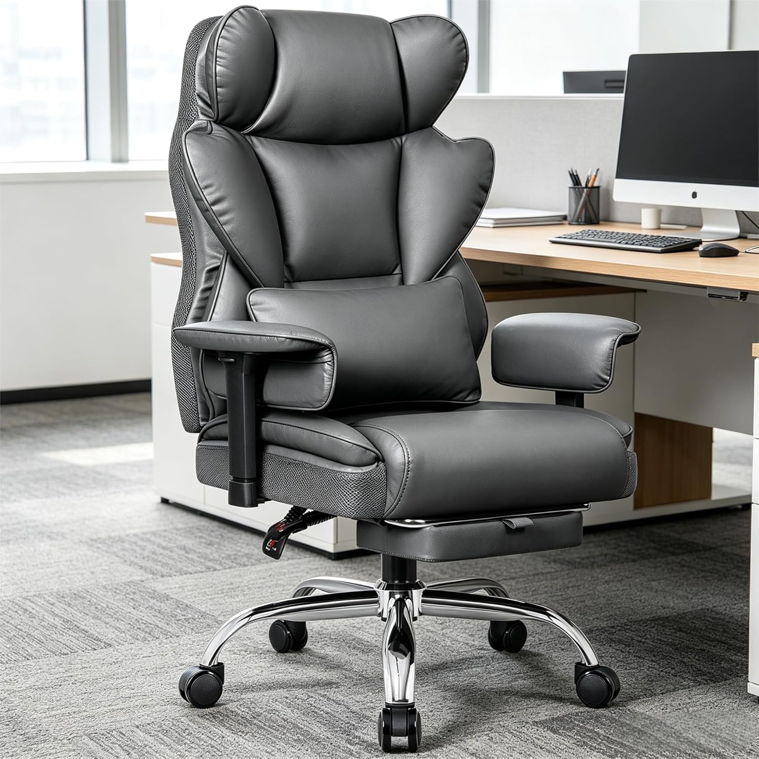 Stella Mia Big & Tall Office Chair 400 LBS Capacity, Heavy Duty Ergonomic Executive Computer Chair with Adjustable Arms and Wide Seat