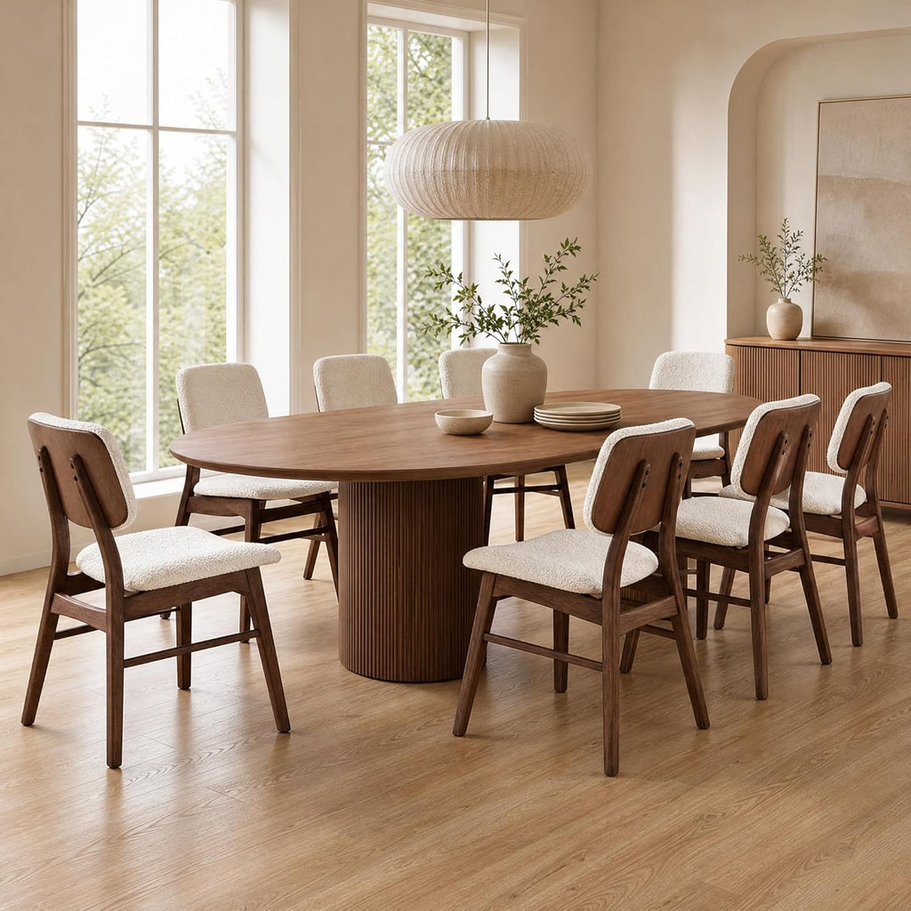 Stella Mia Dining Chairs Set of 8, Mid-Century Modern Dining Room Kitchen Dinner Chairs, Upholstered Vanity Living Room Chairs