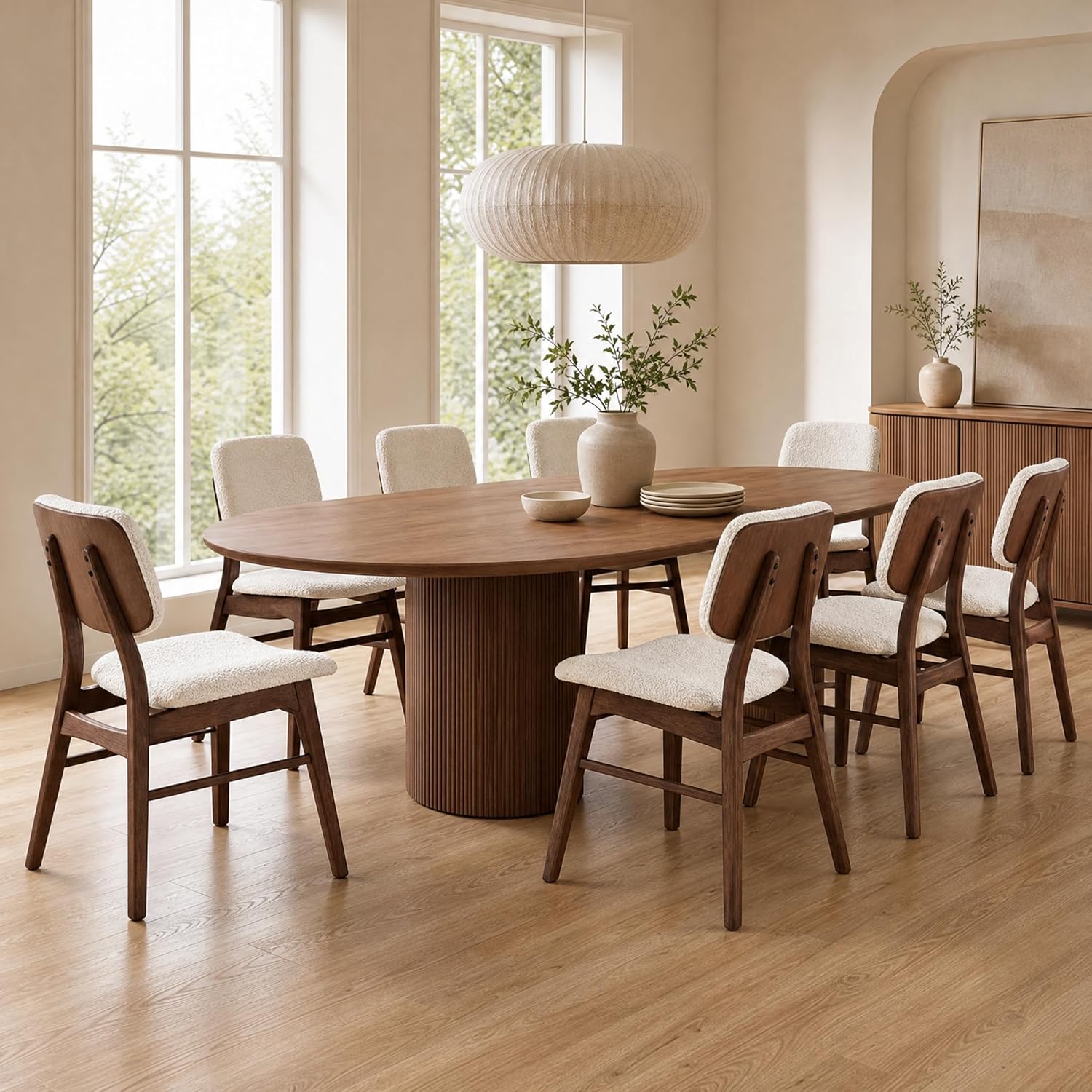 Stella Mia Dining Chairs Set of 8, Mid-Century Modern Dining Room Kitchen Dinner Chairs, Upholstered Vanity Living Room Chairs