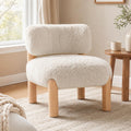 Stella Mia Contemporary Armless Accent Chair, Upholstered Side Chair with Solid Wood Legs, Comfy Foam Padded Single Lounge Chair