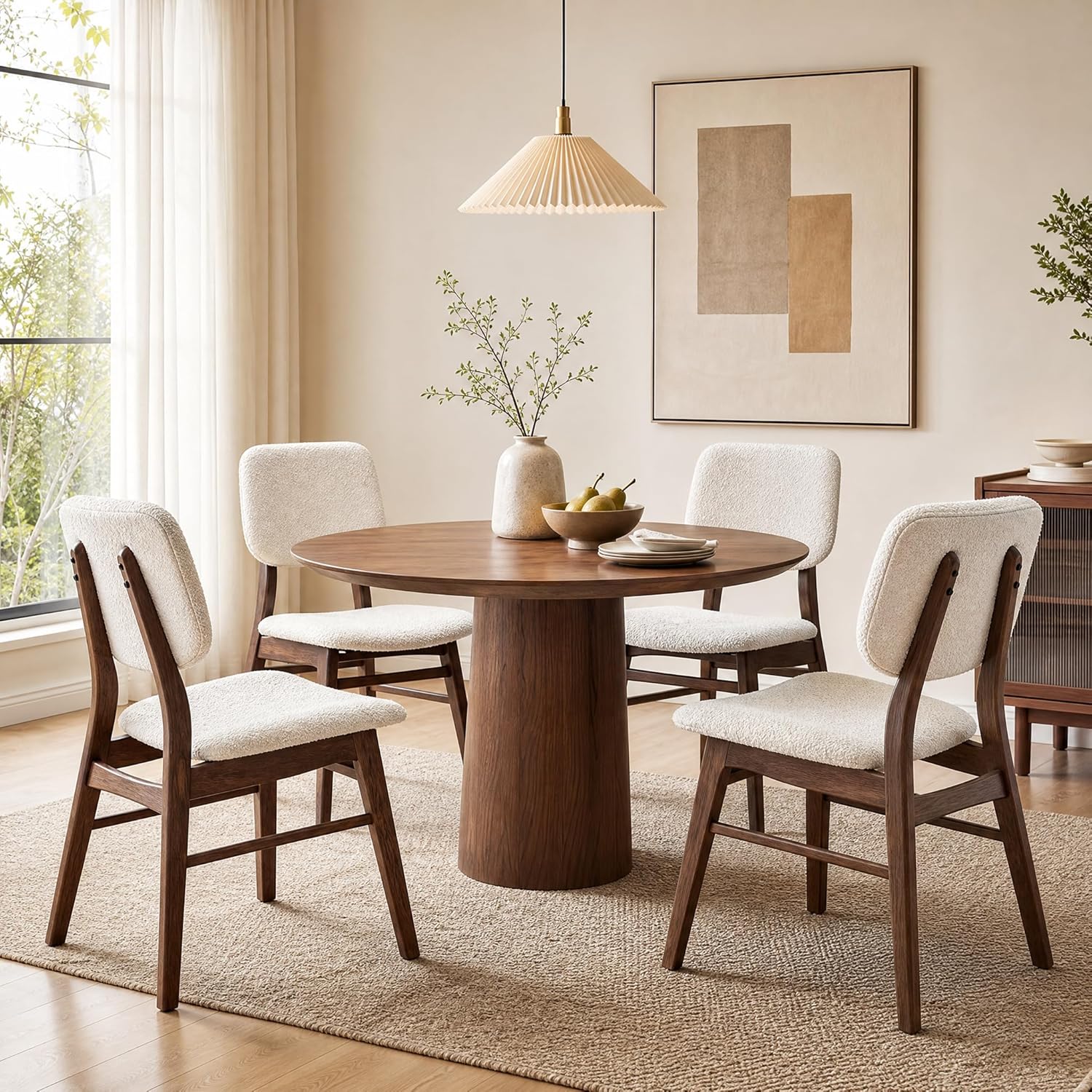 Stella Mia Dining Chairs Set of 4, Mid-Century Modern Dining Room Kitchen Dinner Chairs, Upholstered Vanity Living Room Chairs