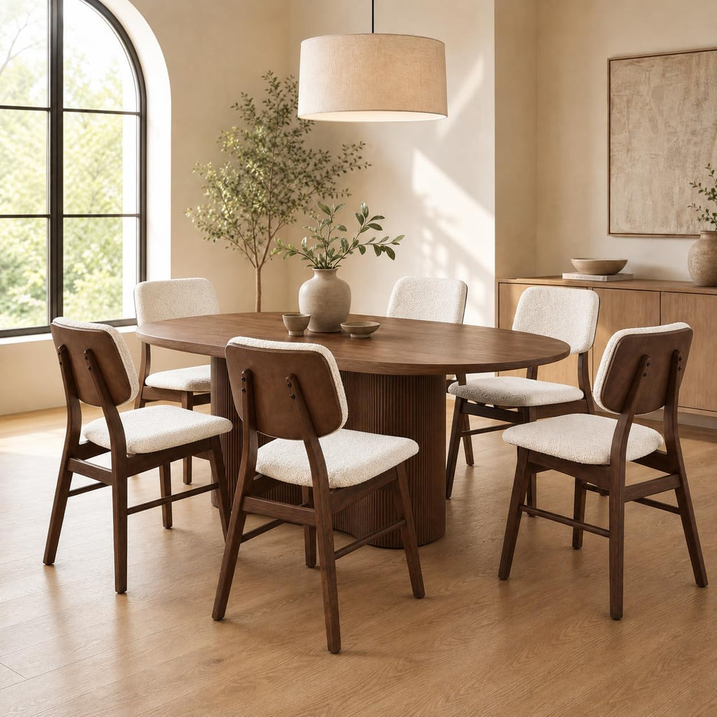 Stella Mia Dining Chairs Set of 6, Mid-Century Modern Dining Room Kitchen Dinner Chairs, Upholstered Vanity Living Room Chairs