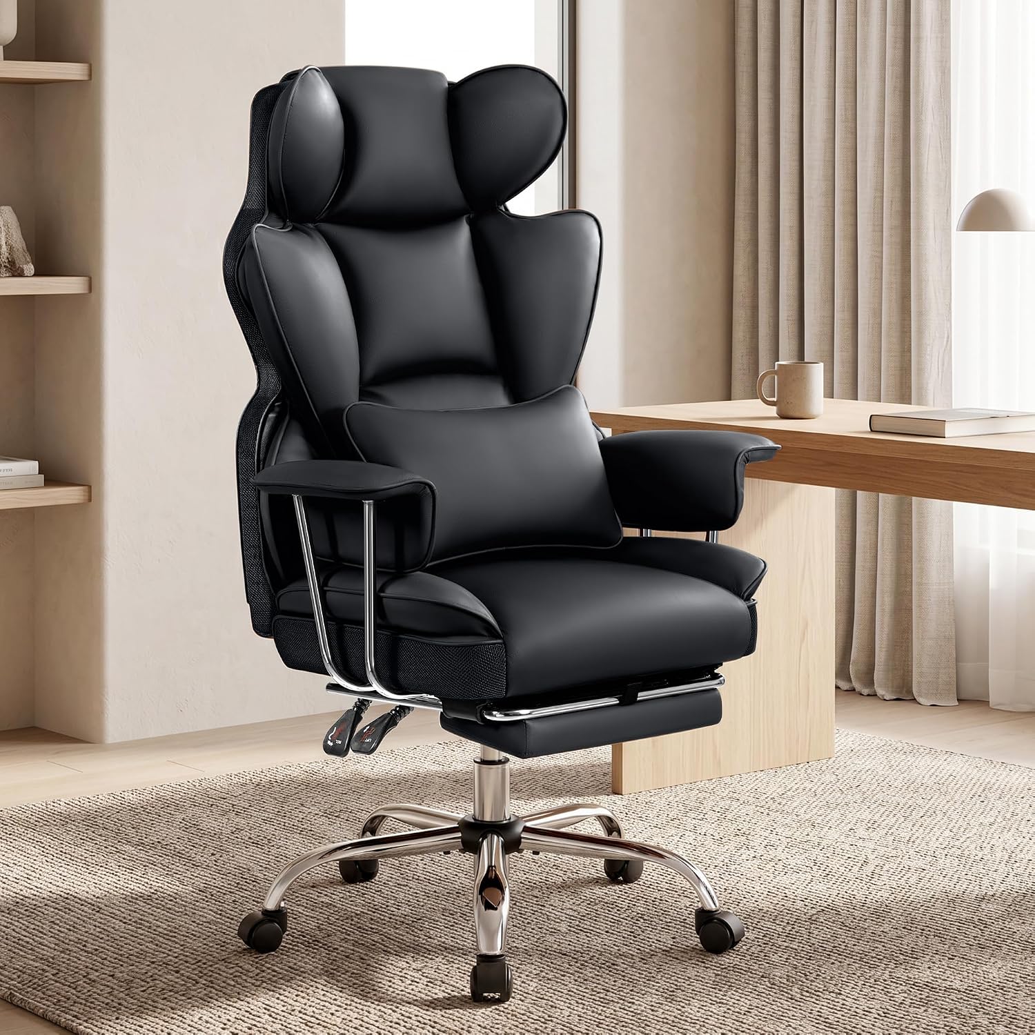 Stella Mia Big and Tall Office Chair Heavy Duty Wide Ergonomic Gaming Chair with Premium PU Leather with Foot Rest