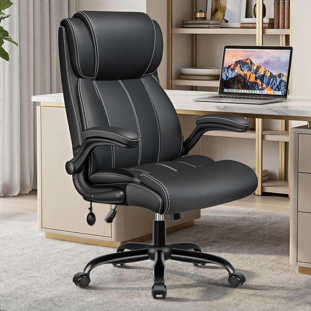 Stella Mia Ergonomic Office Chair – High Back Executive Leather Desk Chair with Inflatable Lumbar Support for Back Pain