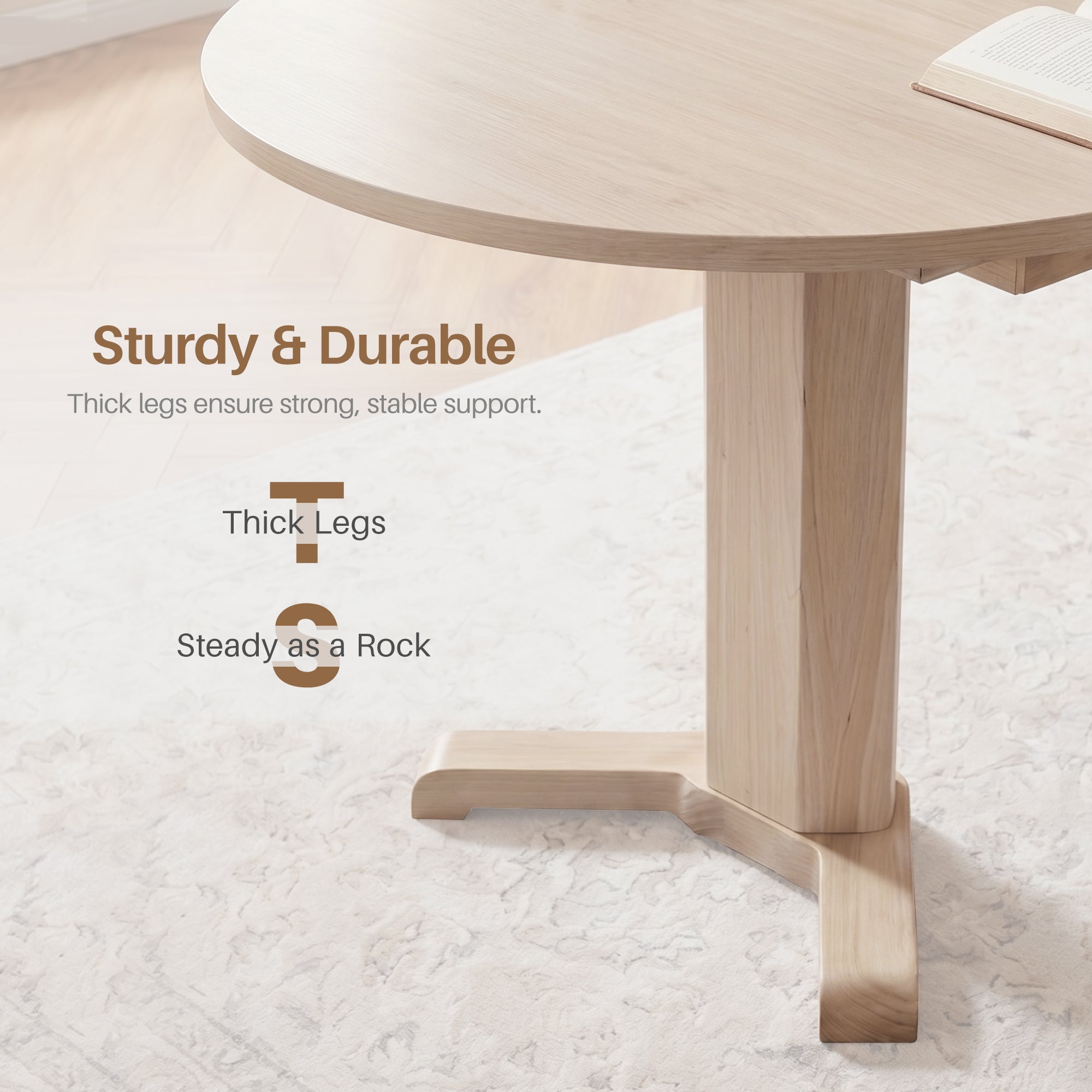 Extendable Dining Room Table for 4-6, Mid-Century Modern Kitchen Dining Table with Removable Leaves, Double Pedestal Base, Spindle Back for Home Kitchen, Dinettes, White Oak