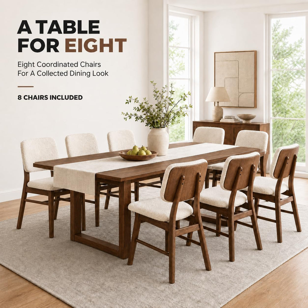 Stella Mia Dining Chairs Set of 8, Mid-Century Modern Dining Room Kitchen Dinner Chairs, Upholstered Vanity Living Room Chairs