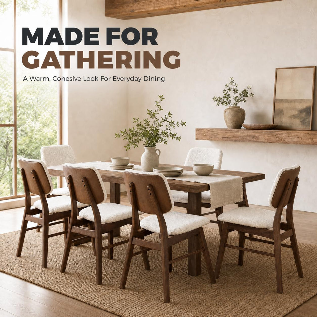 Stella Mia Dining Chairs Set of 6, Mid-Century Modern Dining Room Kitchen Dinner Chairs, Upholstered Vanity Living Room Chairs