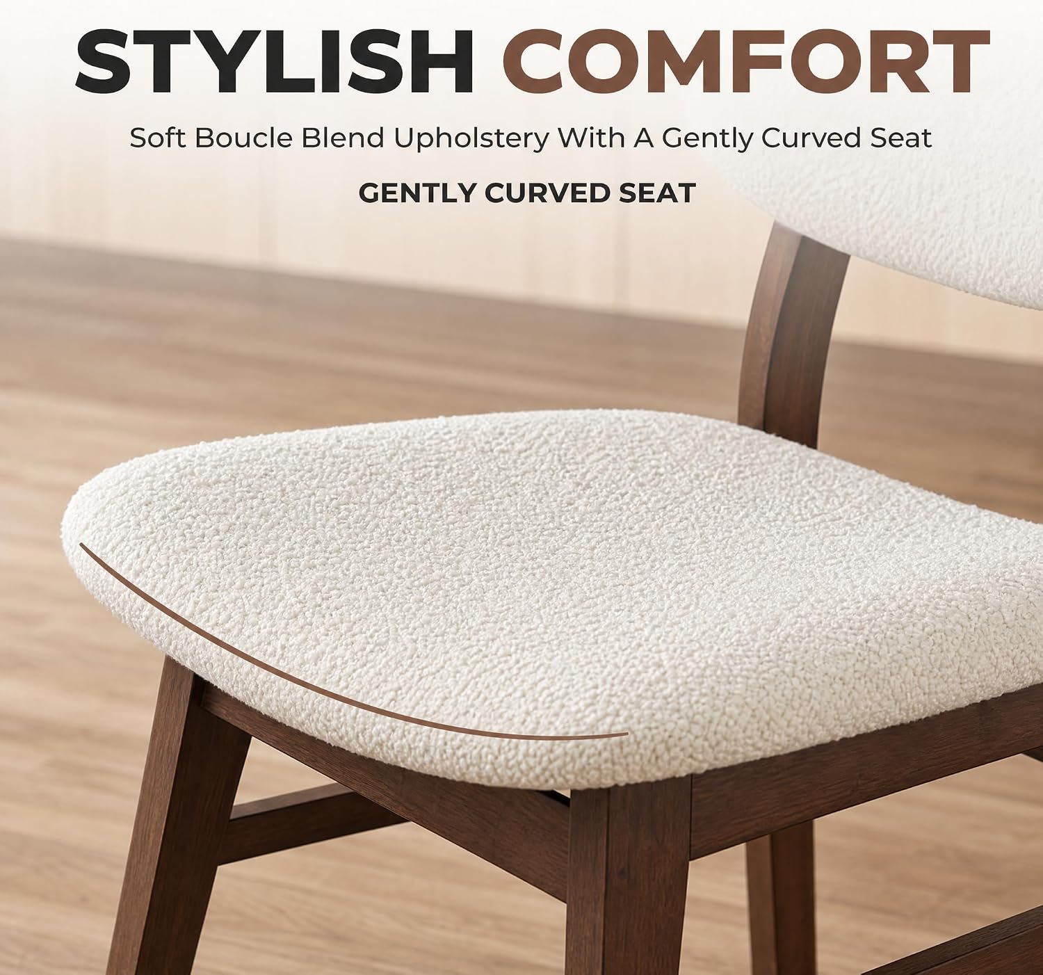 Stella Mia Dining Chairs Set of 6, Mid-Century Modern Dining Room Kitchen Dinner Chairs, Upholstered Vanity Living Room Chairs