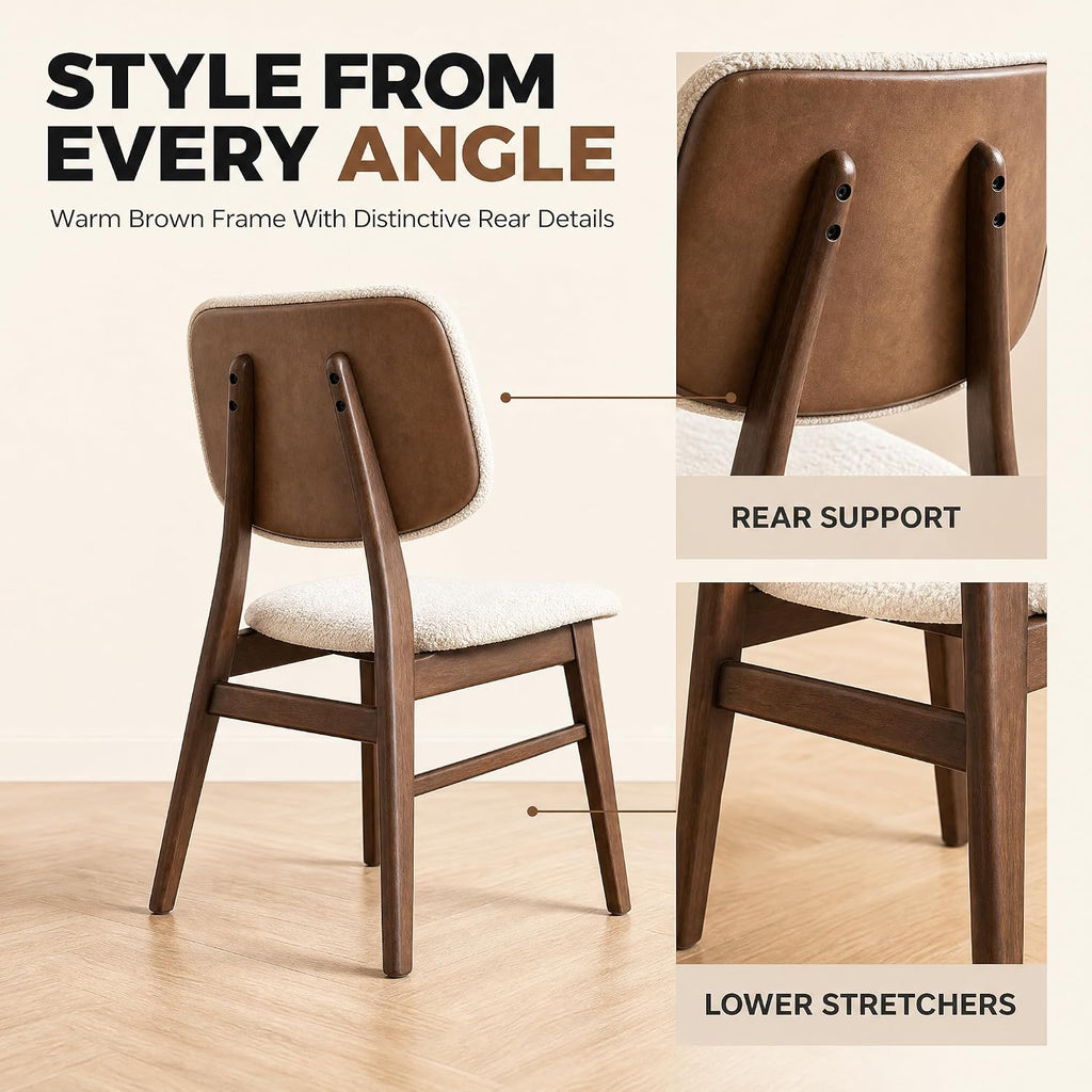 Stella Mia Dining Chairs Set of 8, Mid-Century Modern Dining Room Kitchen Dinner Chairs, Upholstered Vanity Living Room Chairs