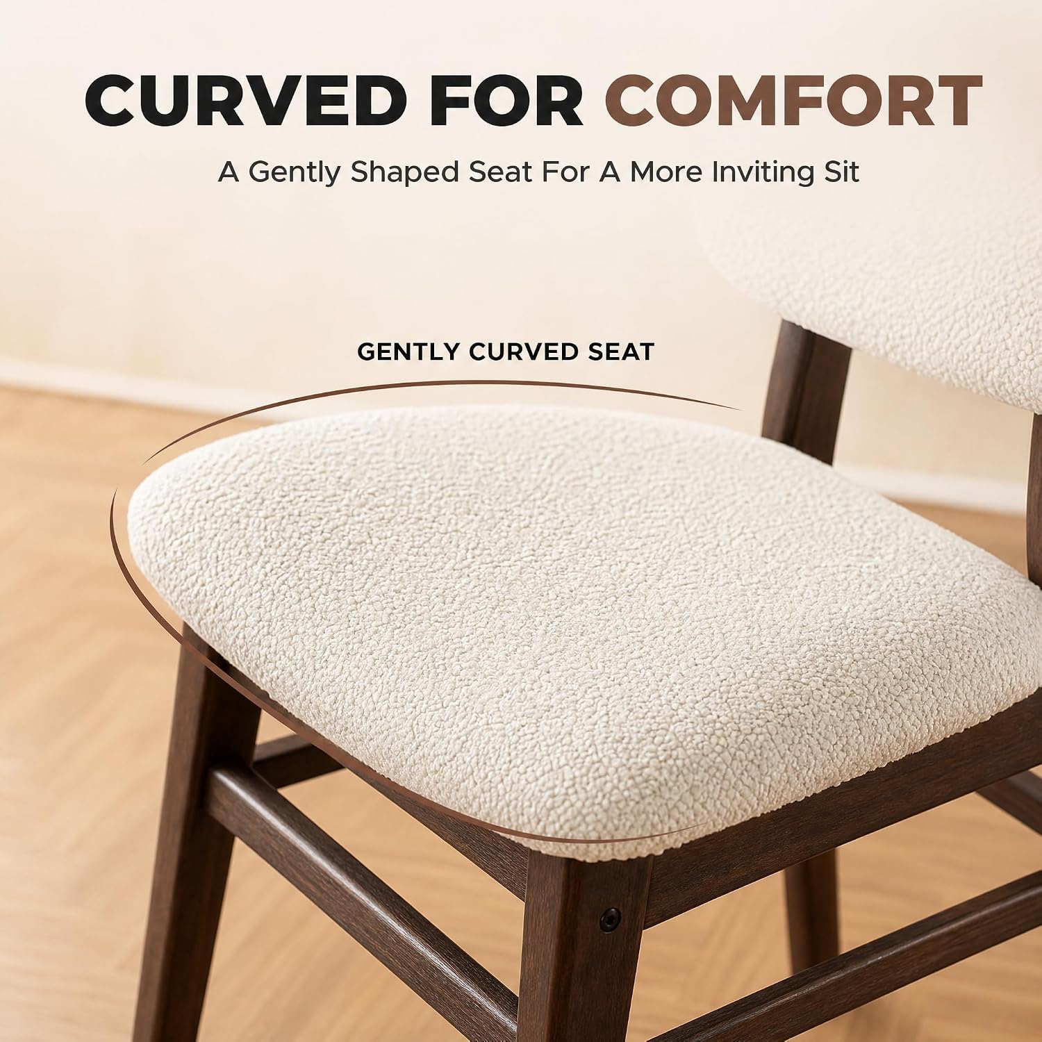 Stella Mia Dining Chairs Set of 8, Mid-Century Modern Dining Room Kitchen Dinner Chairs, Upholstered Vanity Living Room Chairs
