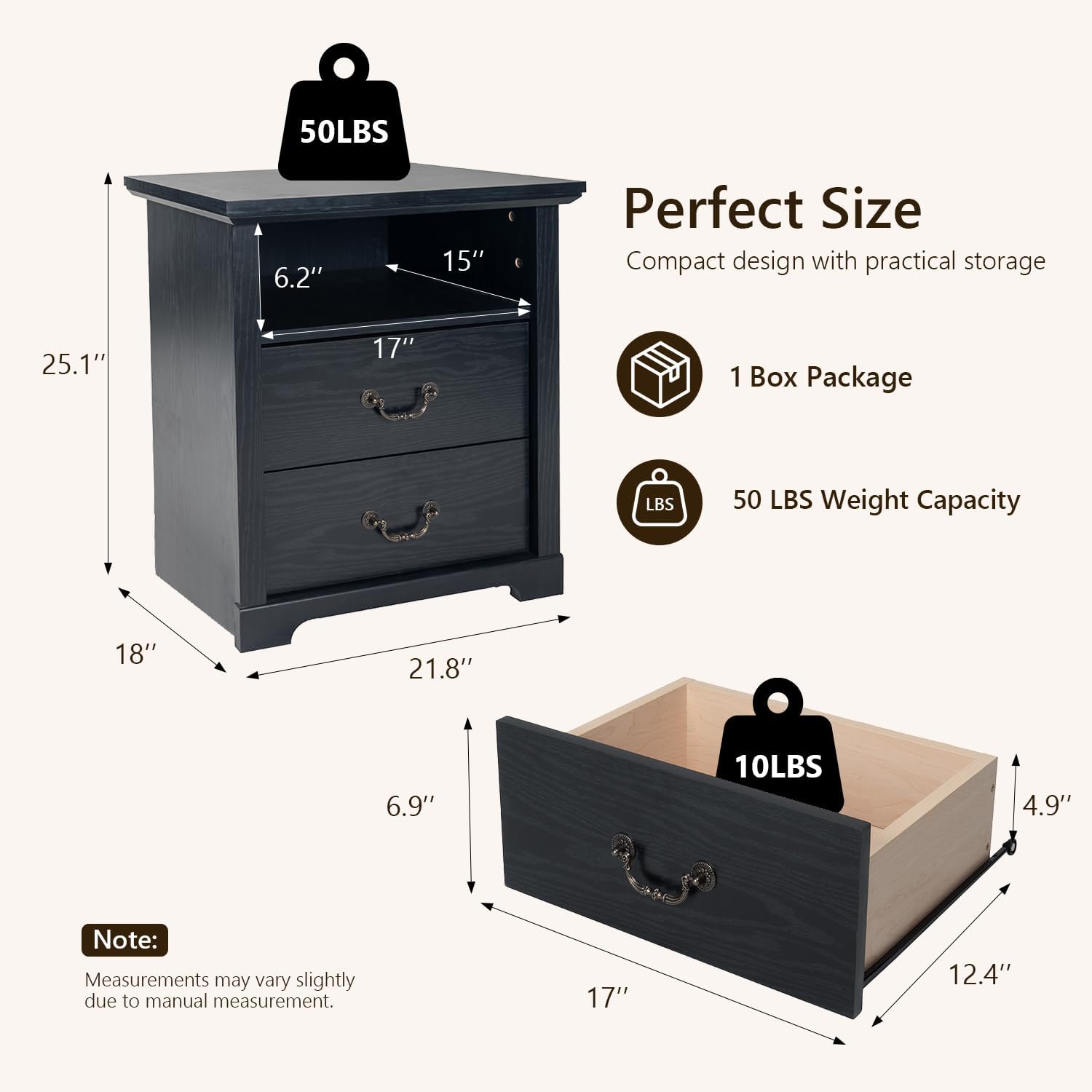 Stella Mia Farmhouse Nightstand