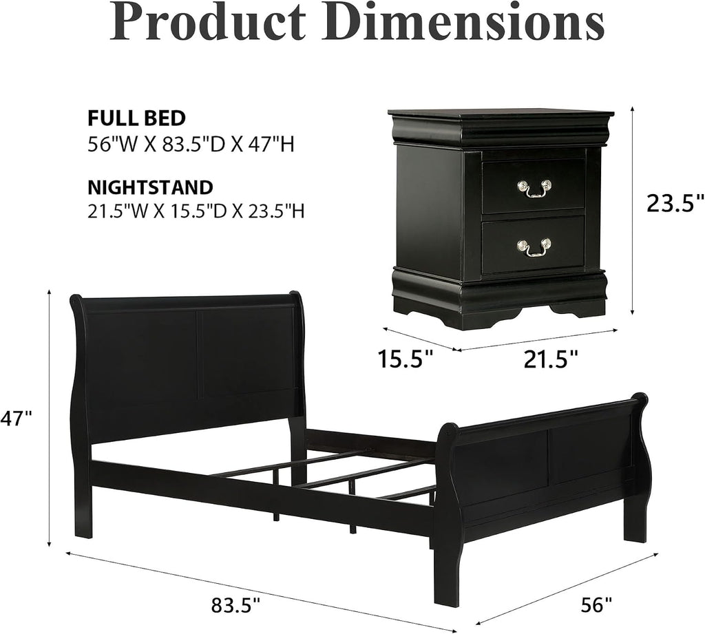 Stella Mia 3-Piece Queen Bedroom Set with 2 Nightstands