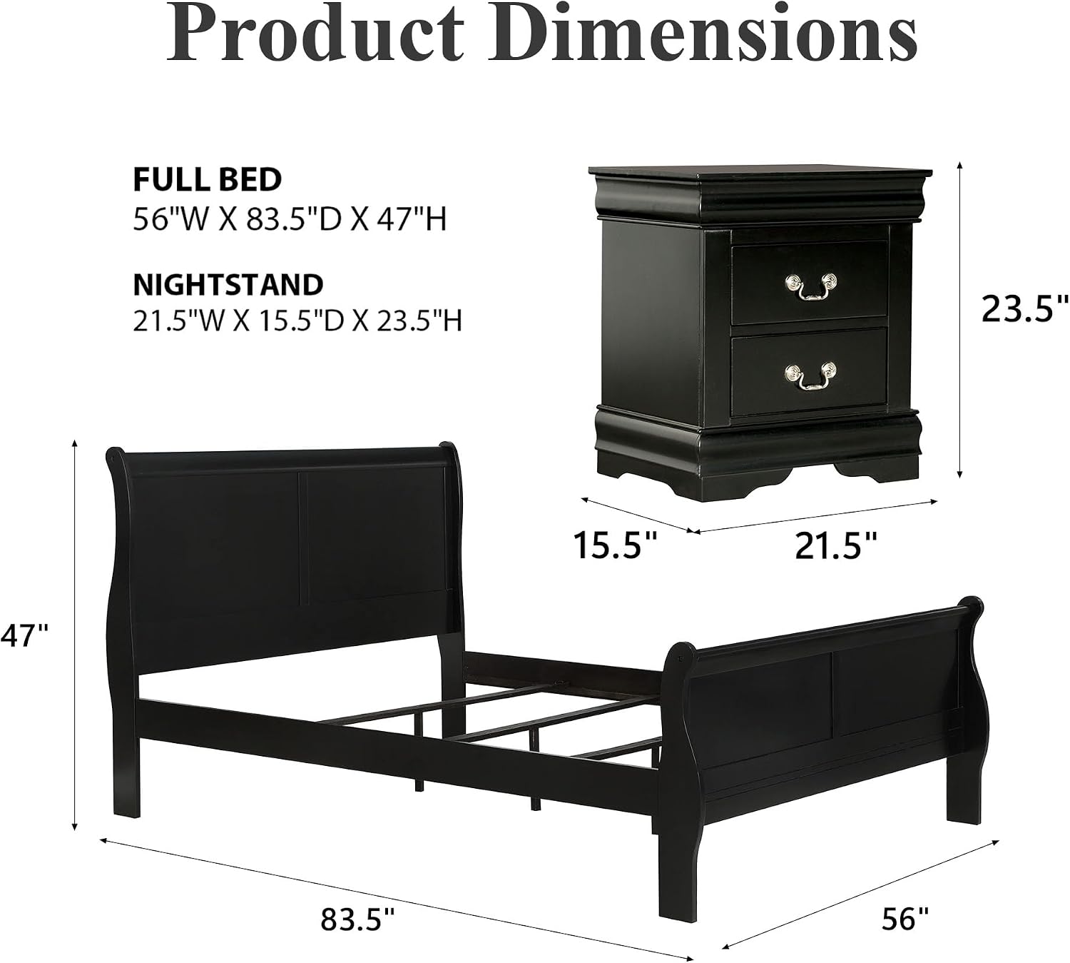 Stella Mia 3-Piece Queen Bedroom Set with 2 Nightstands