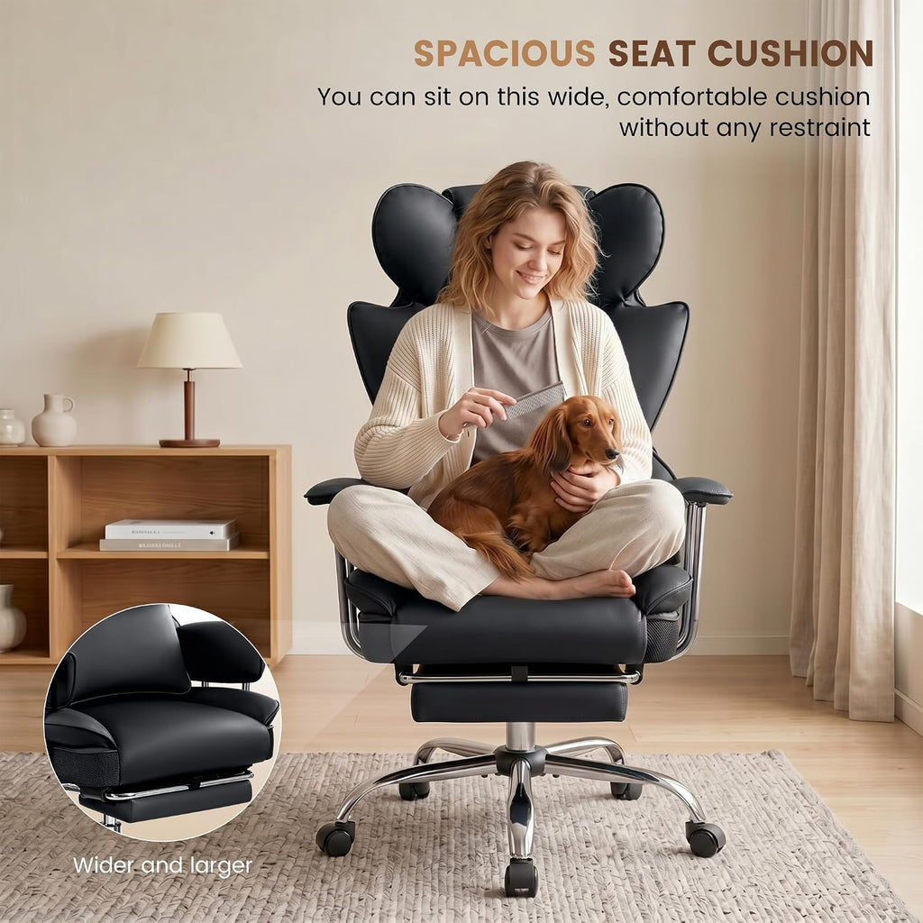 Stella Mia Big and Tall Office Chair Heavy Duty Wide Ergonomic Gaming Chair with Premium PU Leather with Foot Rest