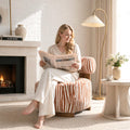 Stella Mia Zebra Accent Chair, Chenille Upholstered Armless Chair with Cylindrical Backrest