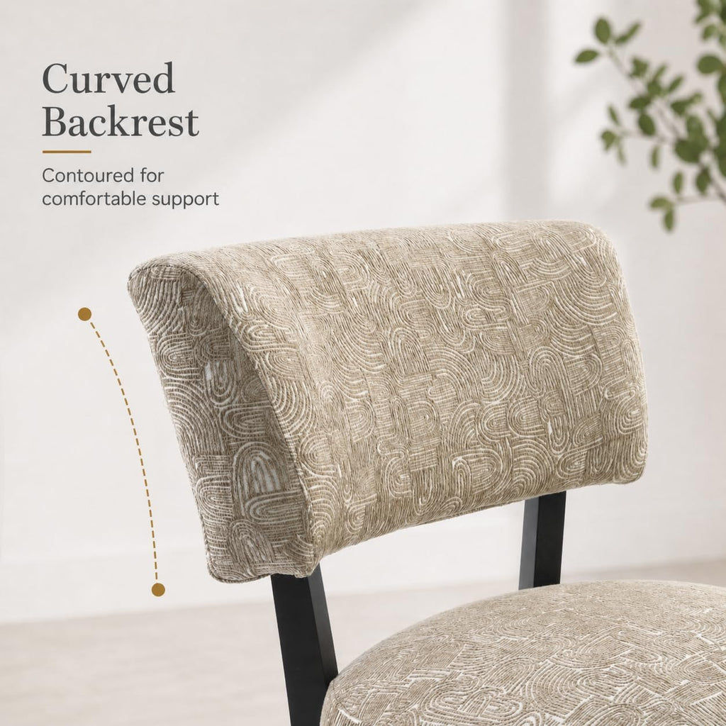 Stella Mia Contemporary Accent Chair, Armless Upholstered Chair with Angled Back, Cushioned Seat and Back