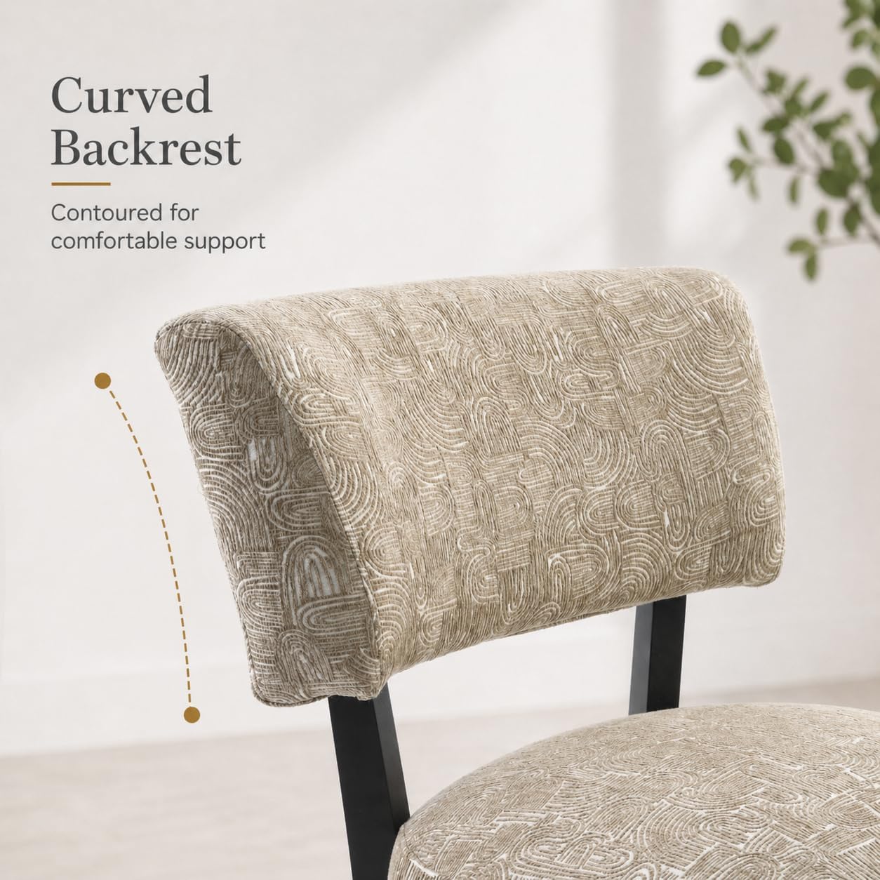Stella Mia Contemporary Accent Chair, Armless Upholstered Chair with Angled Back, Cushioned Seat and Back