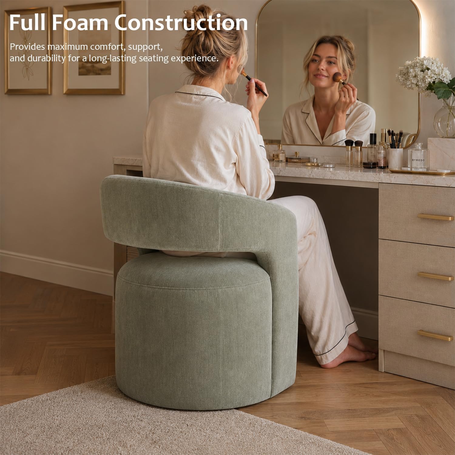 Stella Mia Barrel Accent Chair with Casters