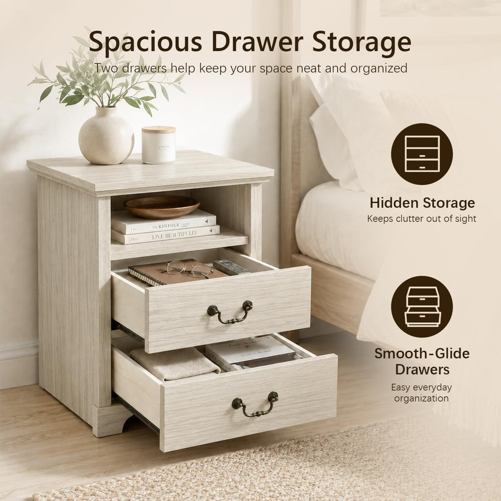 Stella Mia Farmhouse Nightstands Set of 2