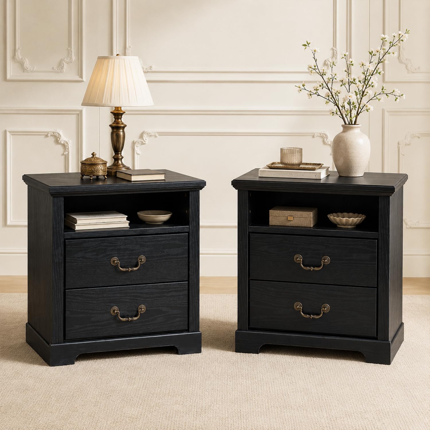 Stella Mia Farmhouse Nightstands Set of 2