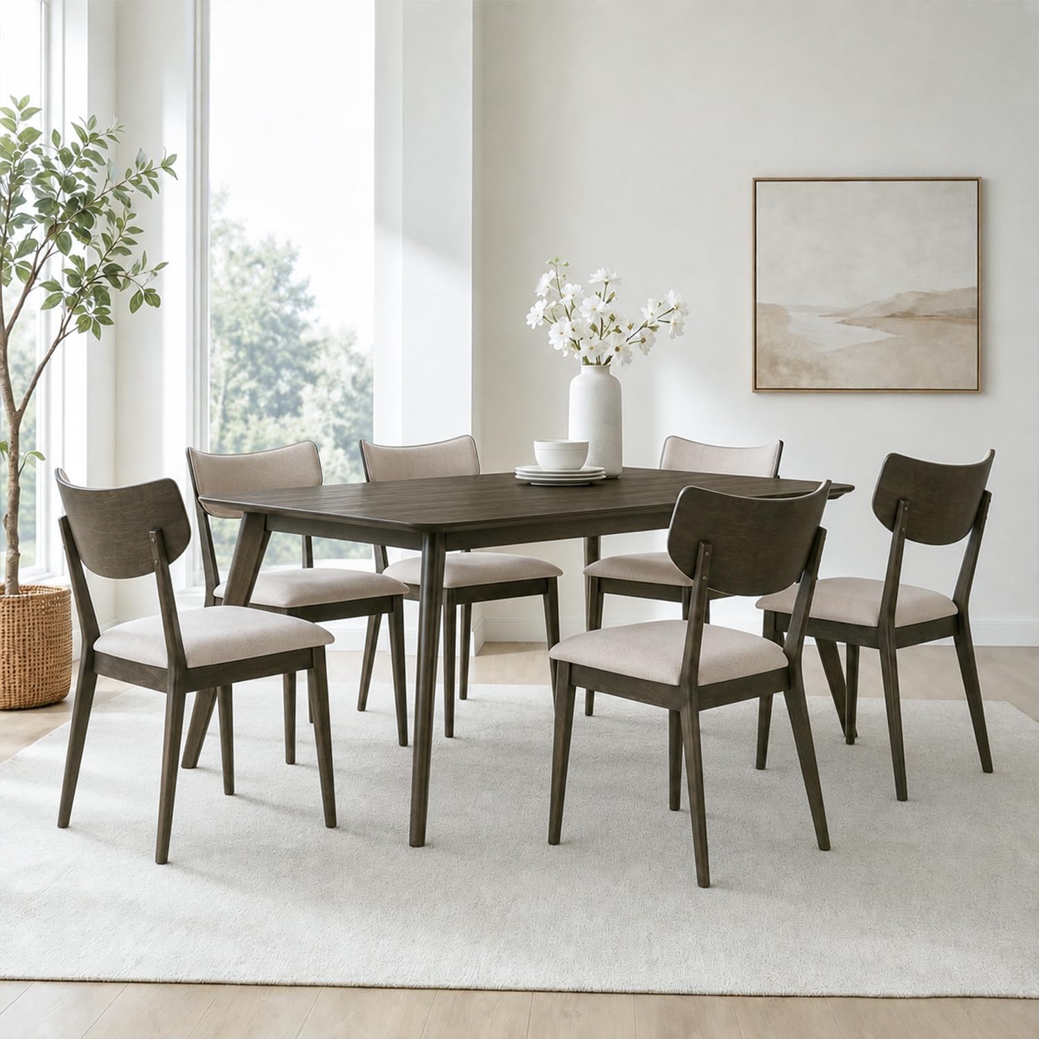 Stella Mia 7-Piece Wooden Counter Height Dining Table Set for 6
