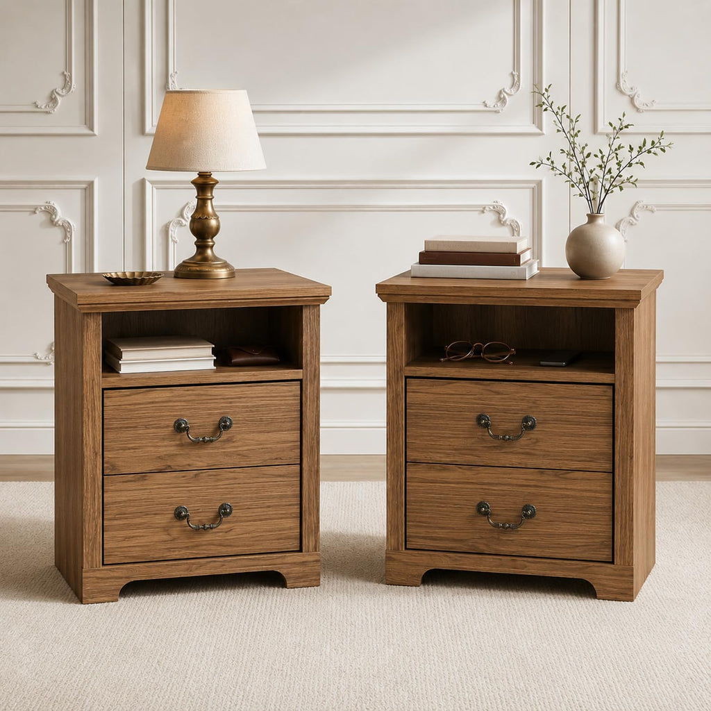 Stella Mia Farmhouse Nightstands Set of 2