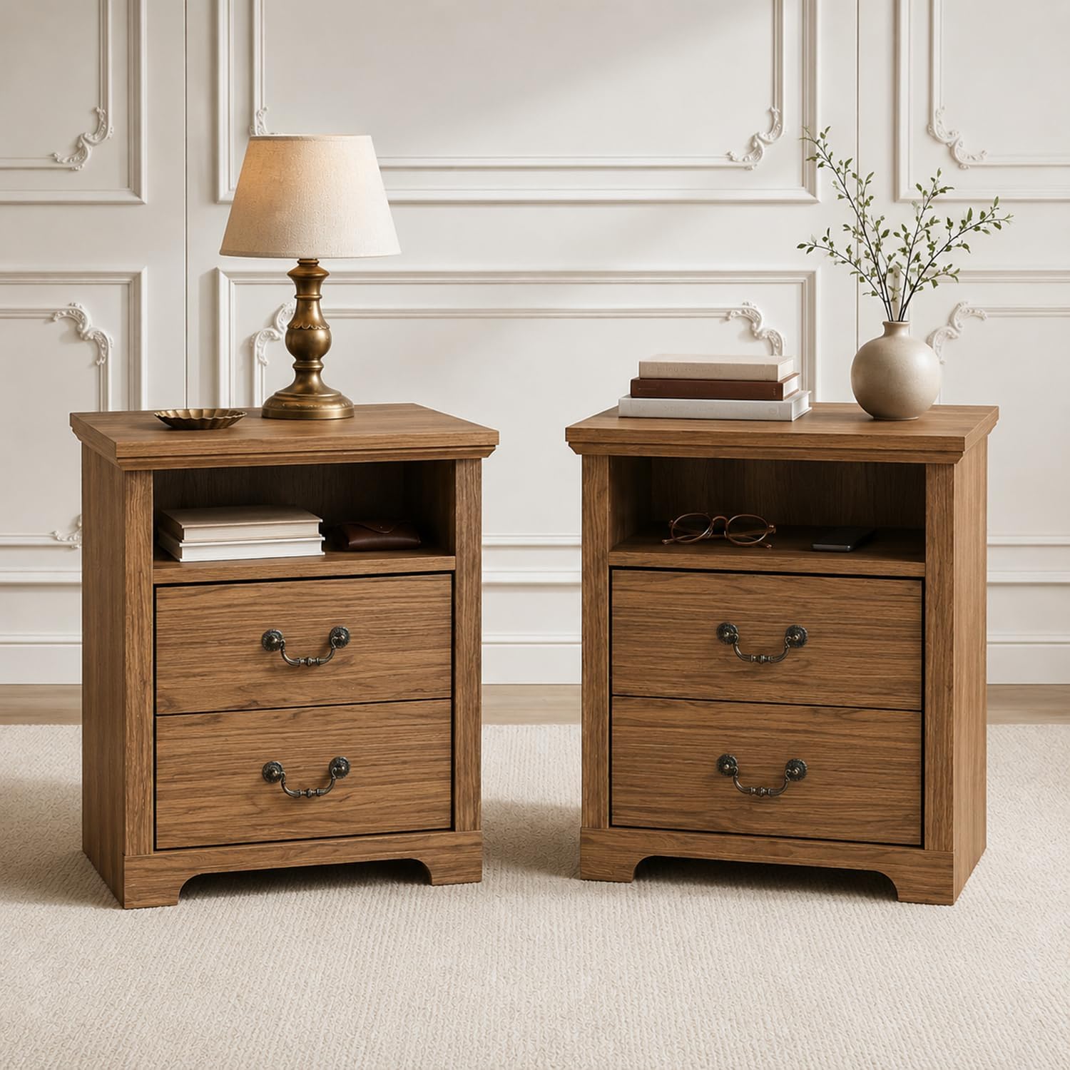Stella Mia Farmhouse Nightstands Set of 2