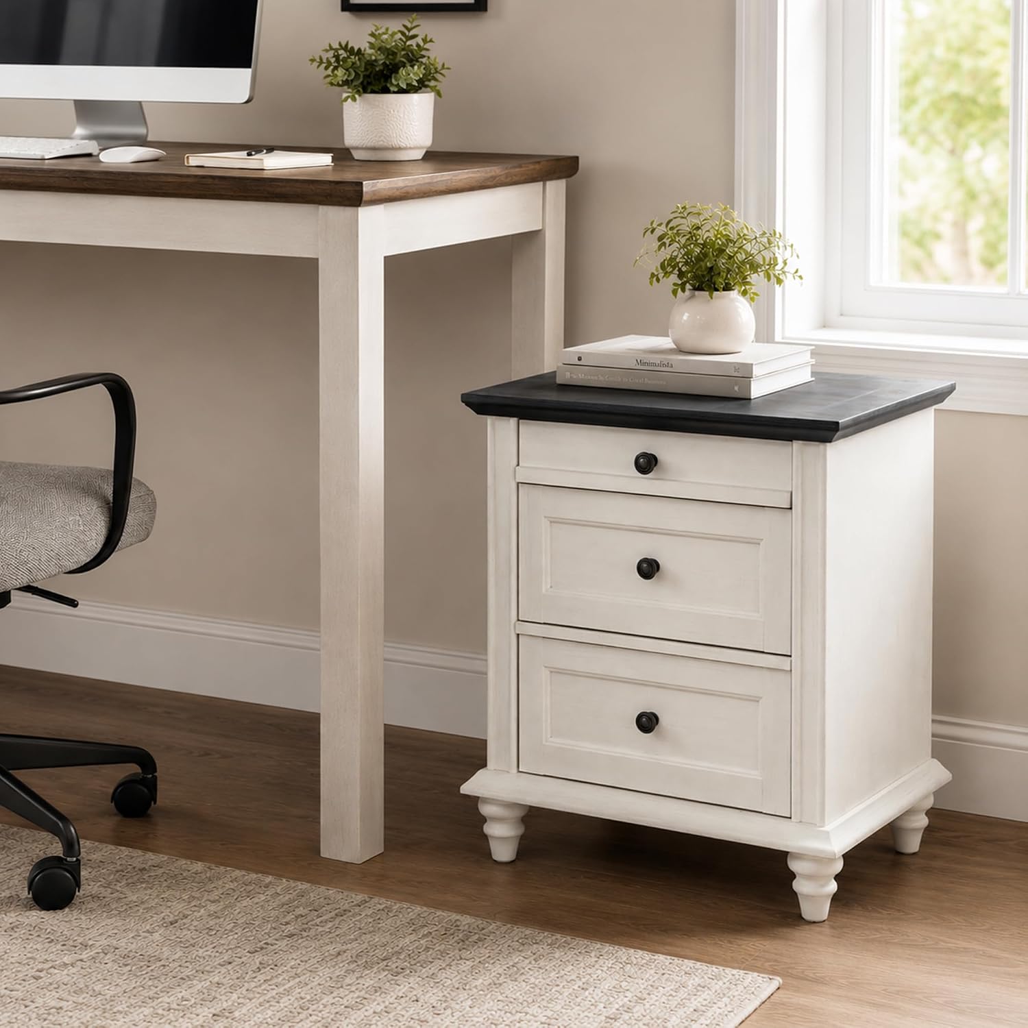 Stella Mia Wood Nightstand with 3 Drawers