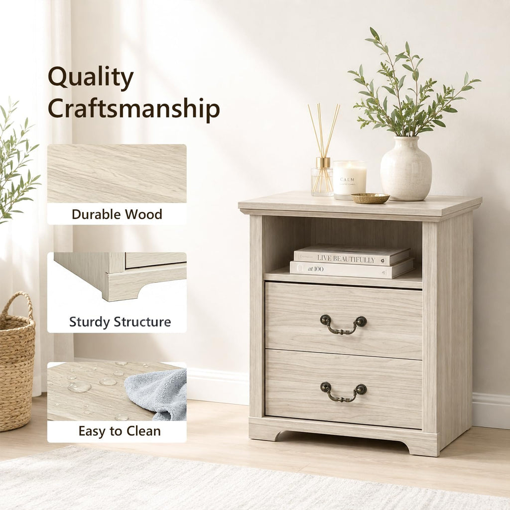 Stella Mia Farmhouse Nightstands Set of 2