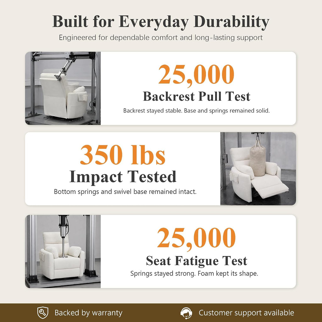 Stella Mia Extra Wide Power Swivel Rocker Recliner Chair Nursery