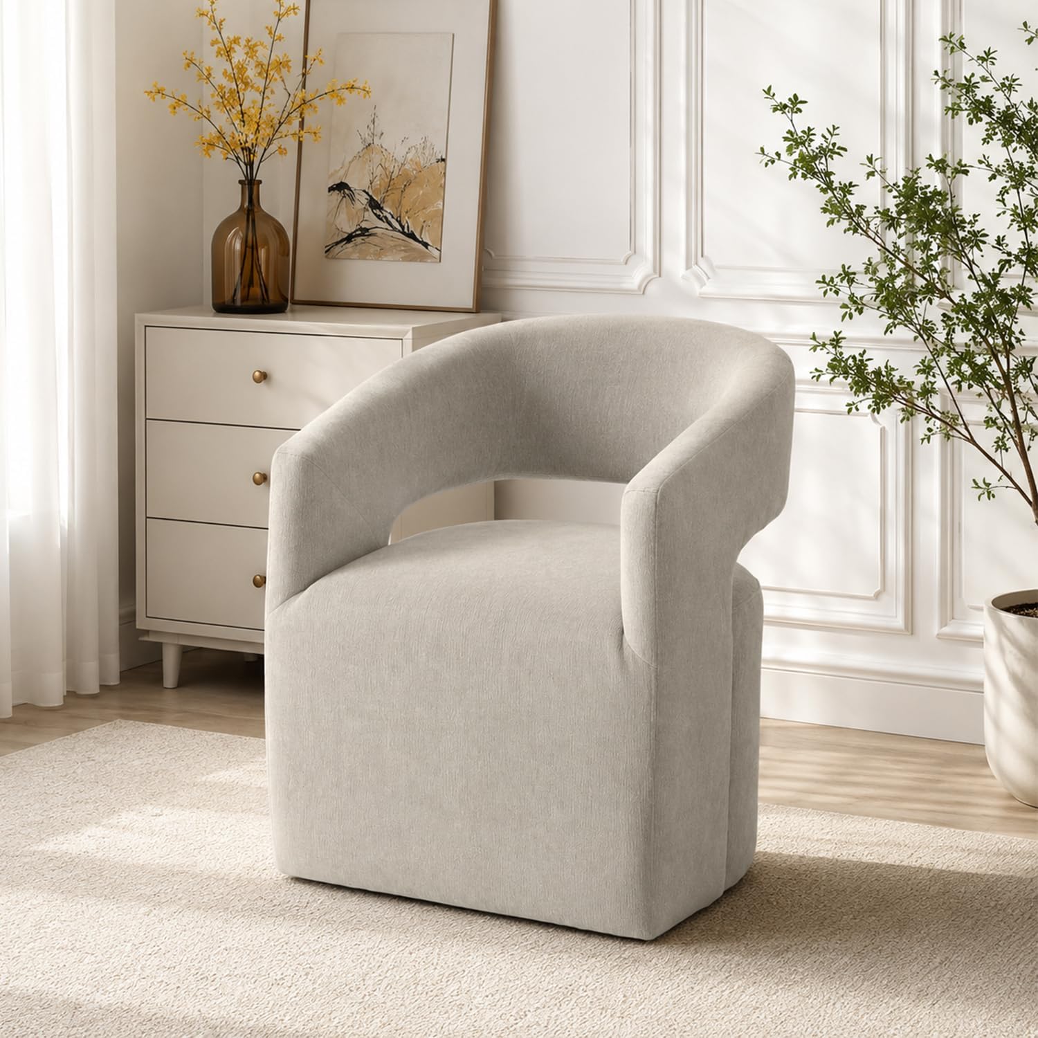 Stella Mia Barrel Accent Chair with Casters