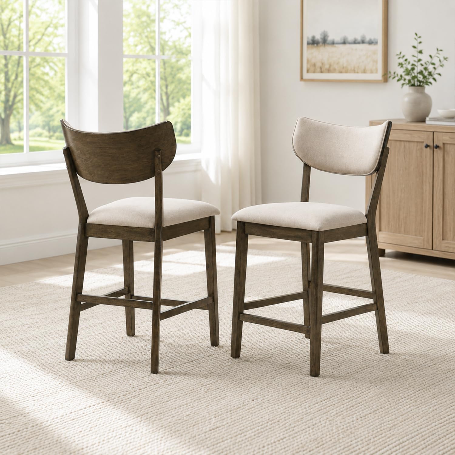 Stella Mia 7-Piece Wooden Counter Height Dining Table Set for 6