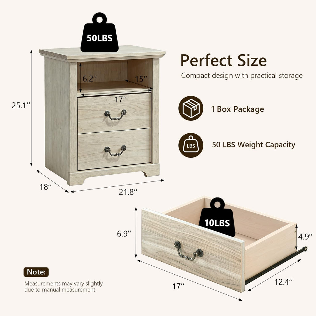 Stella Mia Farmhouse Nightstands Set of 2