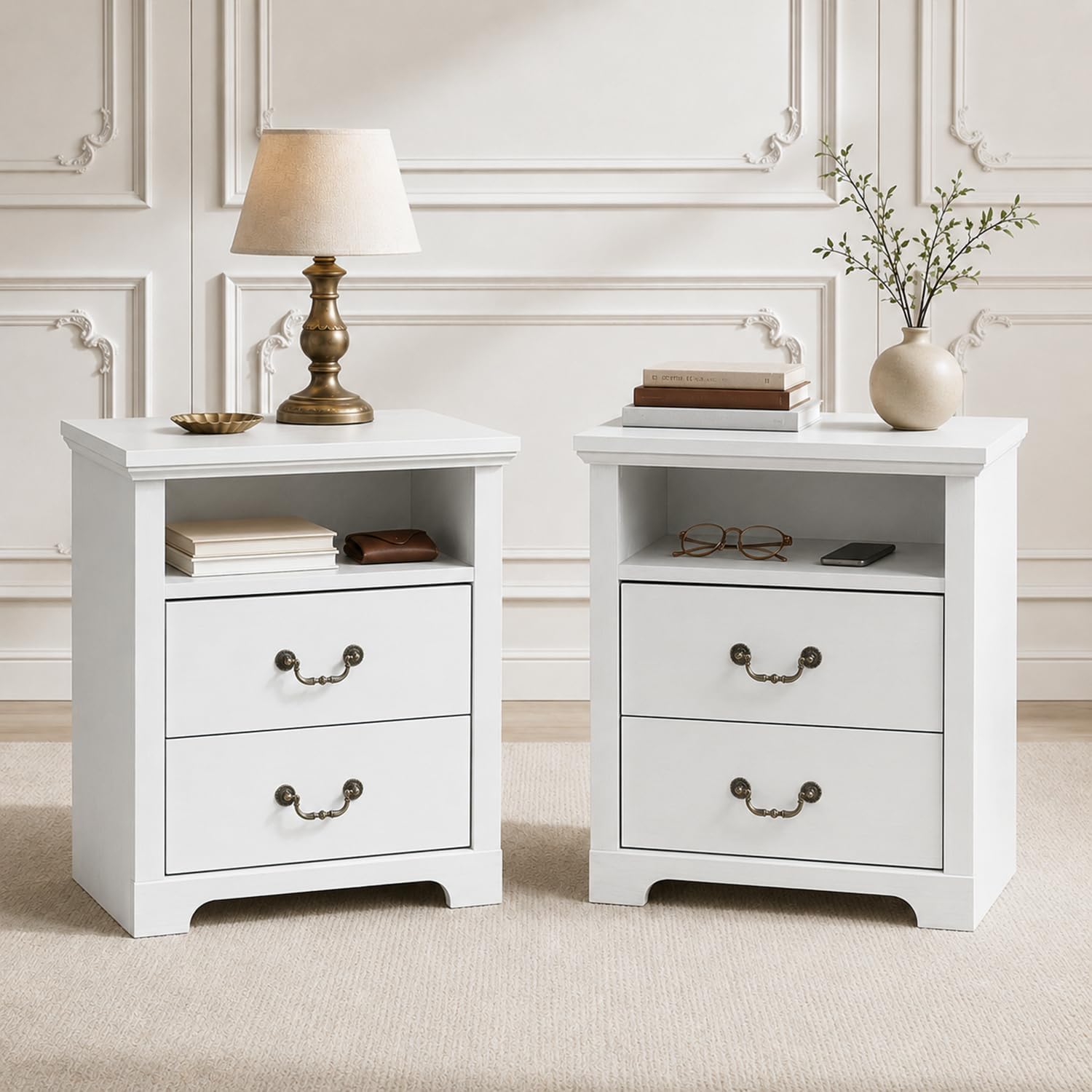 Stella Mia Farmhouse Nightstands Set of 2