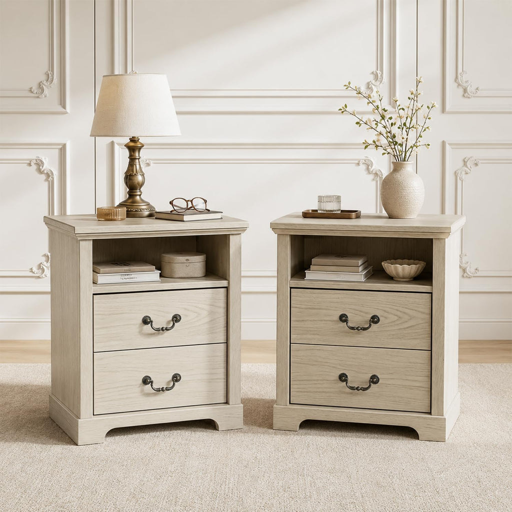 Stella Mia Farmhouse Nightstands Set of 2