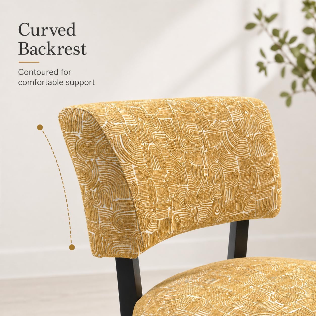 Stella Mia Armless Accent Chair, Contemporary Modern Upholstered Chair with Angled Backrest