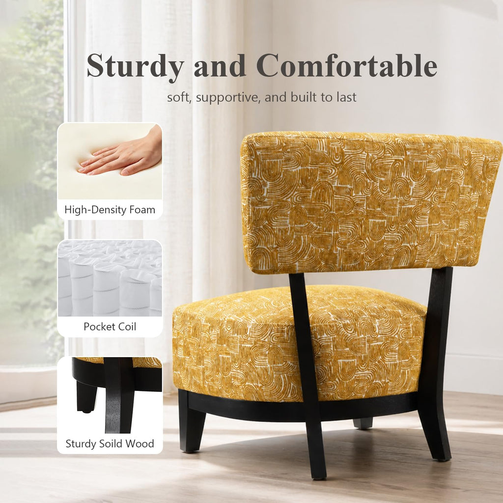 Stella Mia Armless Accent Chair, Contemporary Modern Upholstered Chair with Angled Backrest