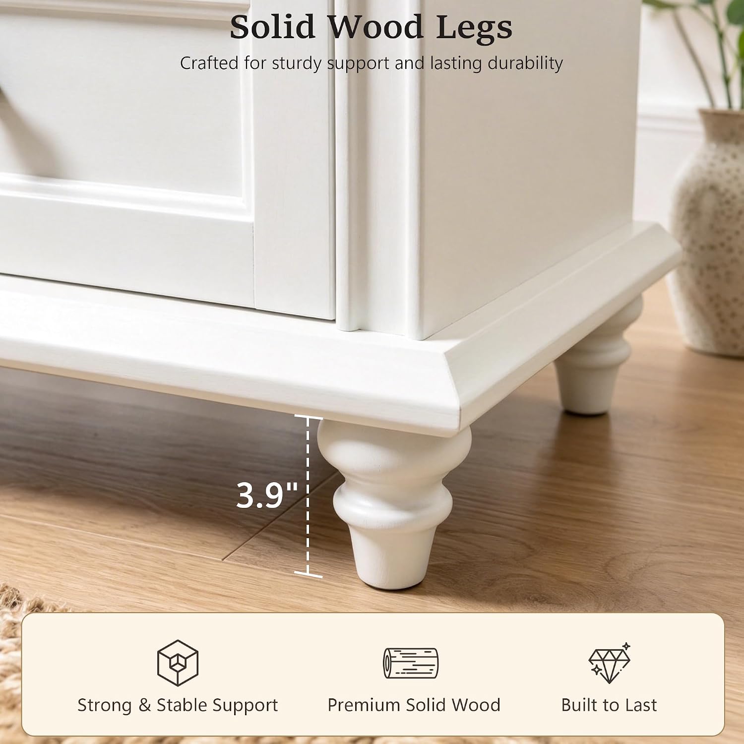 Stella Mia Wood Nightstand with 3 Drawers