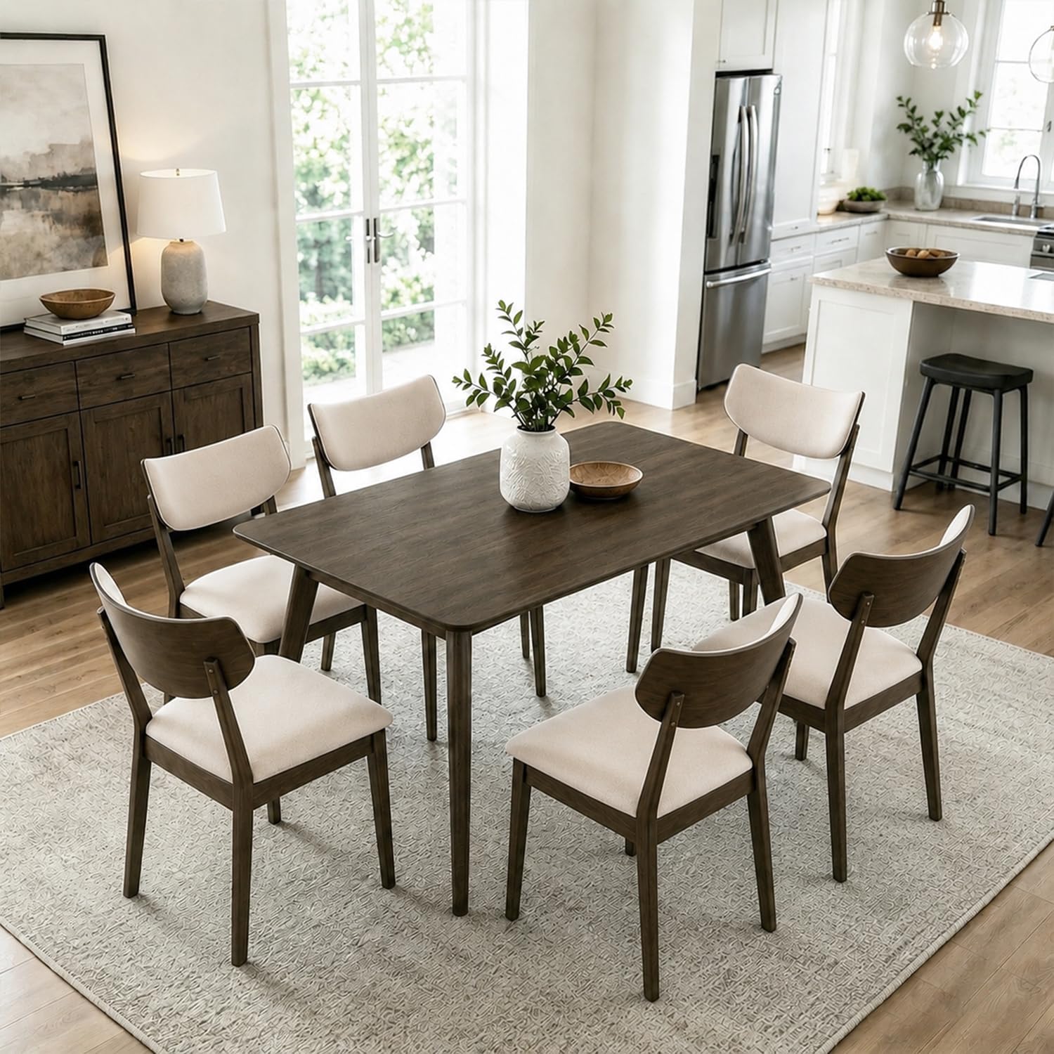 Stella Mia 7-Piece Wooden Counter Height Dining Table Set for 6