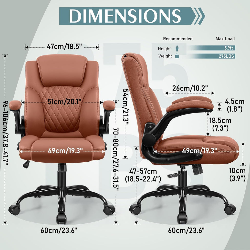 Stella Mia Leather Office Chair for Short People