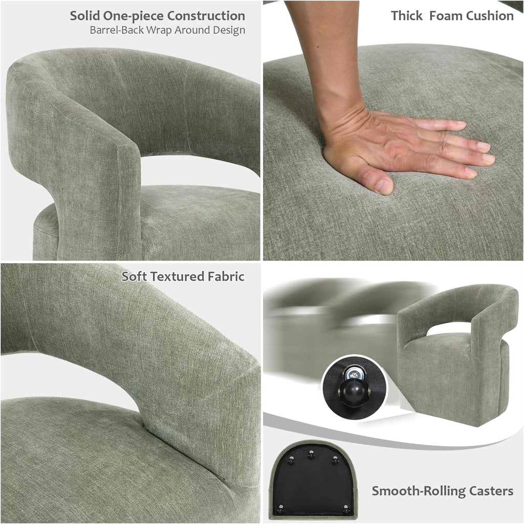Stella Mia Barrel Accent Chair with Casters