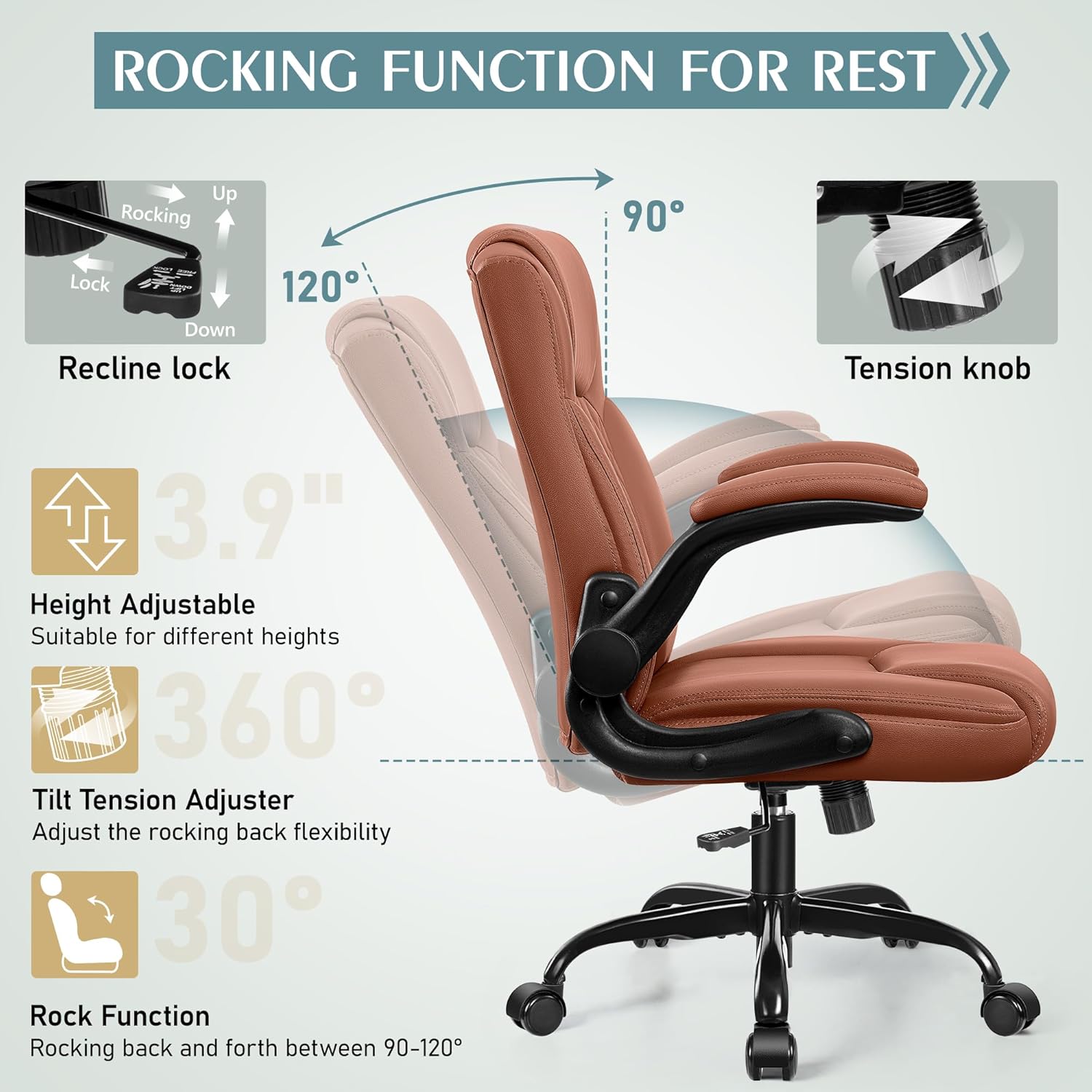 Stella Mia Leather Office Chair for Short People