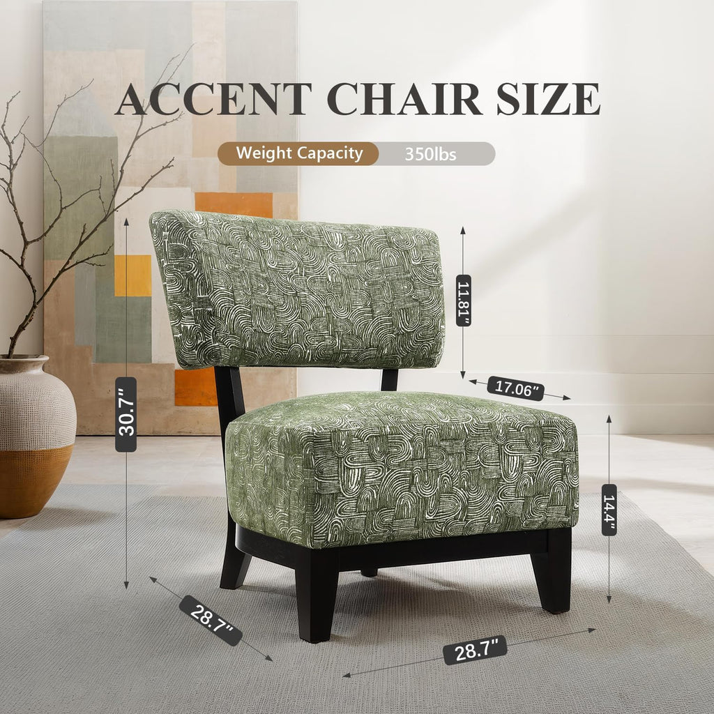 Stella Mia Upholstered Accent Chair, Contemporary Inspired Armless Chair with Angled Back