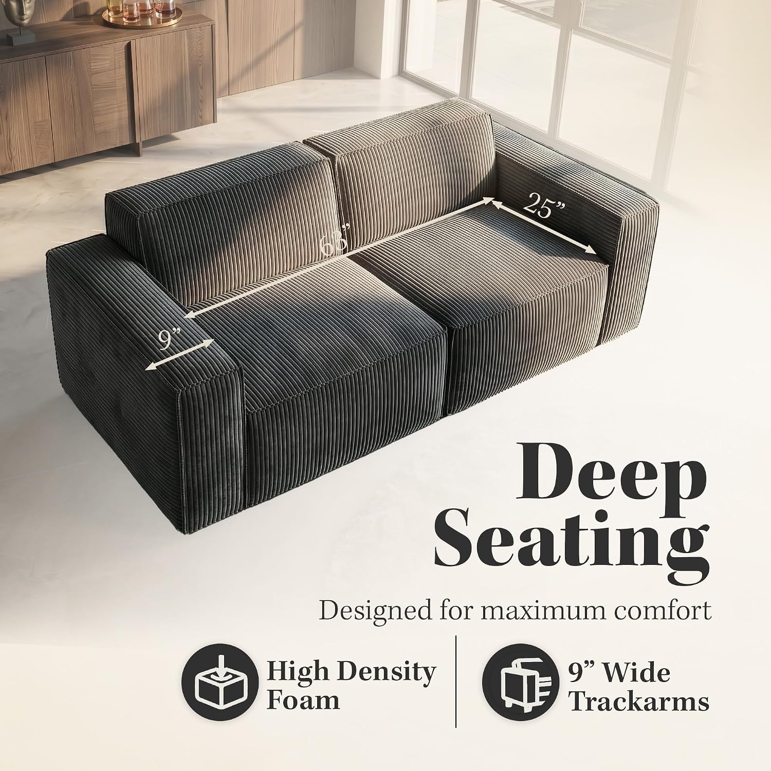 Stella Mia Oversized Compressed Loveseat