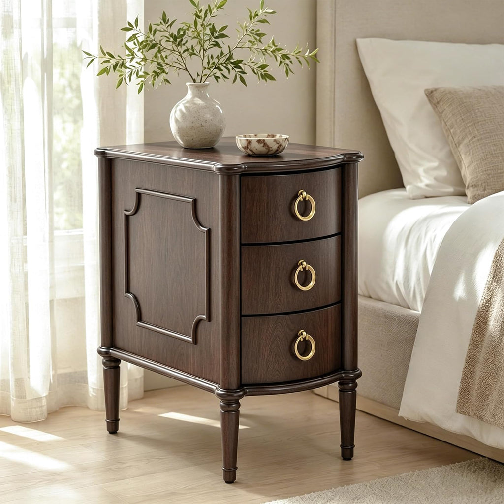 Stella Mia Narrow Nightstand with 3 Drawers & Ball-Bearing Glides