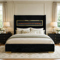 Stella Mia King Bed Frame with 3D Flame Display