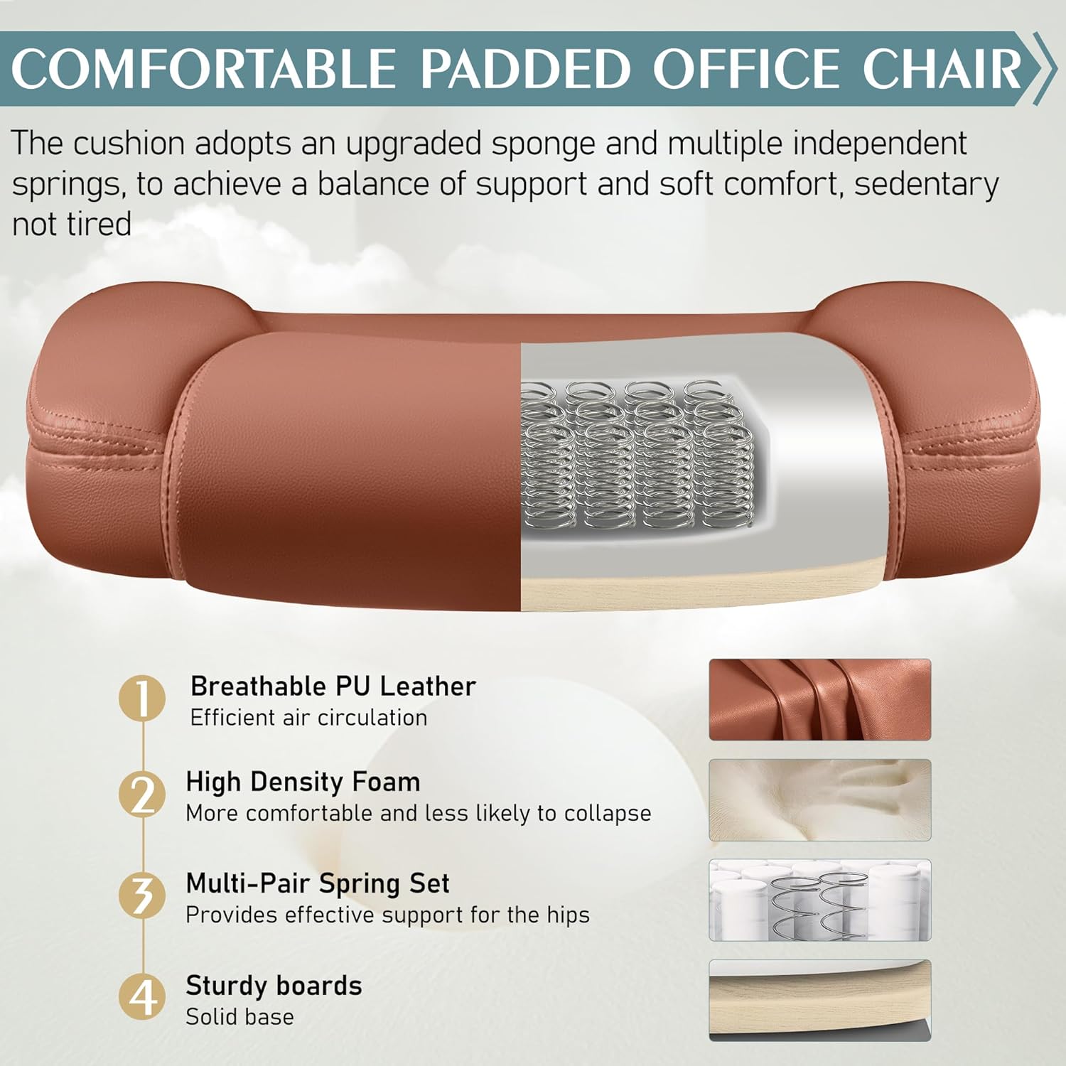 Stella Mia Leather Office Chair for Short People