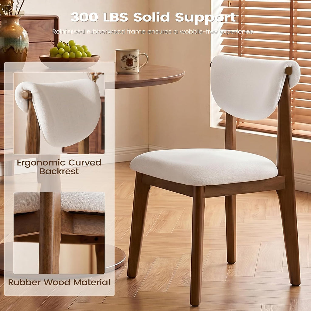 Stella Mia Mid-Century Modern Dining Chairs | Solid Wood Frame & Comfort High Back Design
